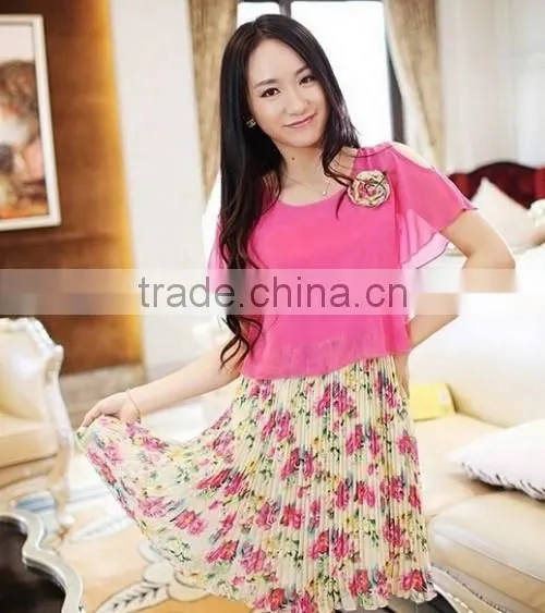 Pink Elegant Chiffon Dress Newest Trendy Chiffon Dress