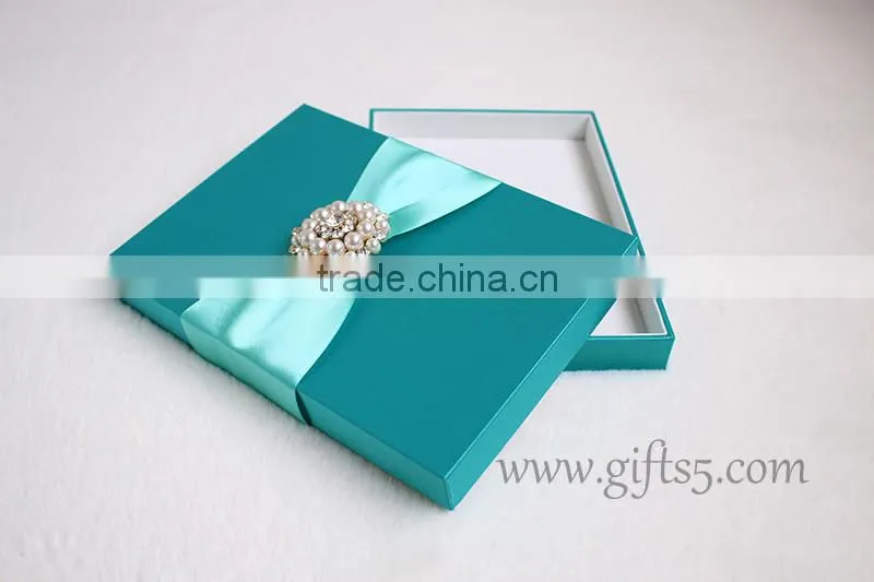 Elegant navy blue wedding invitation boxes