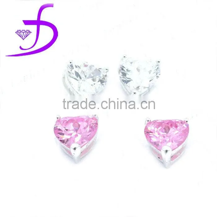 Wholesale 925 sterling silver zircon heart stud earring