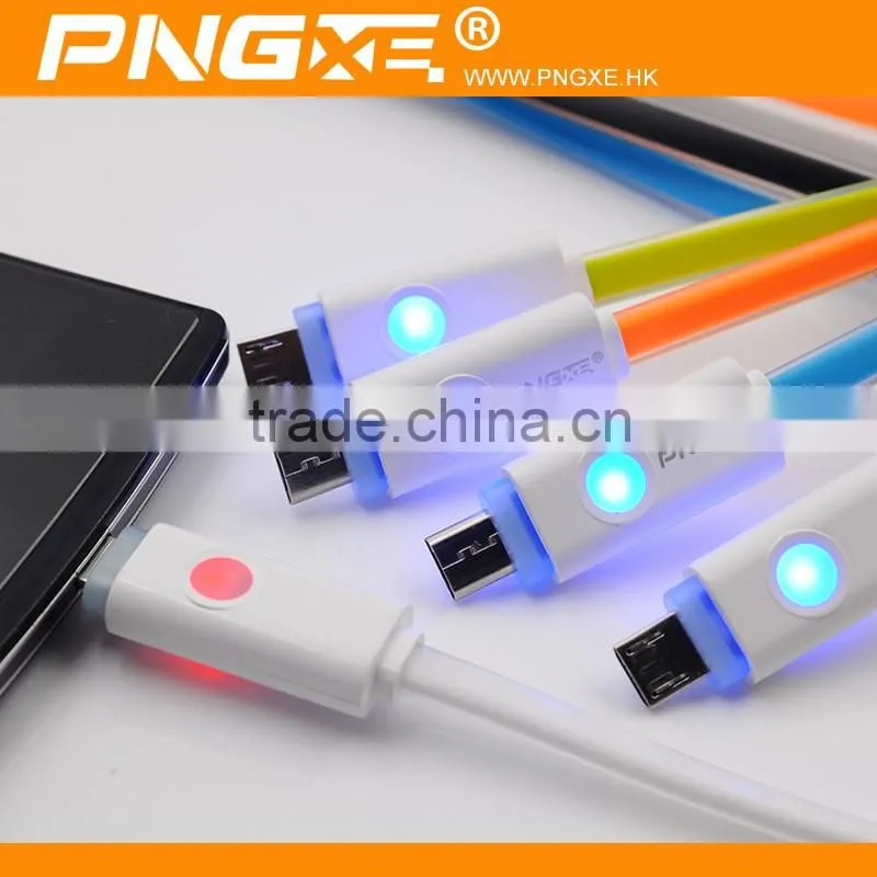 Factory Supplier OEM LOGO LED Cable Micro 5Pin&8Pin USB Data Cable With LED Light For Mobile Phone
