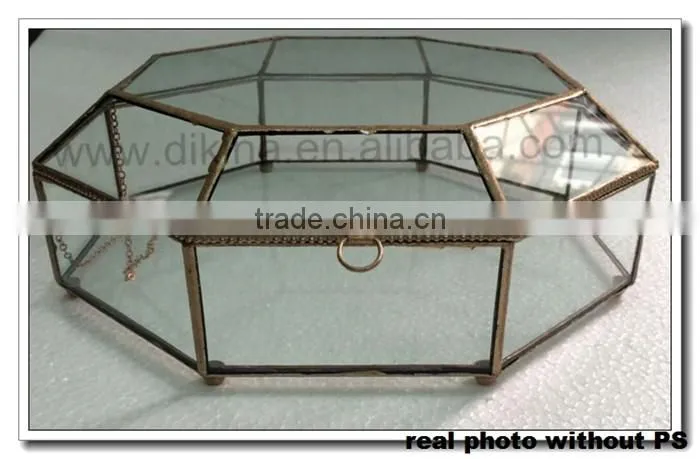 Elegant Vintage Brass Glass PYRAMID Triangle BOX CURIO DISPLAY CASE Box Terrarium Catus| brass glass crystal wedding table vases