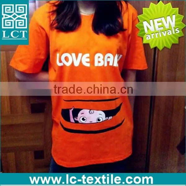Customized hot selling cute design long t shirt for promotional