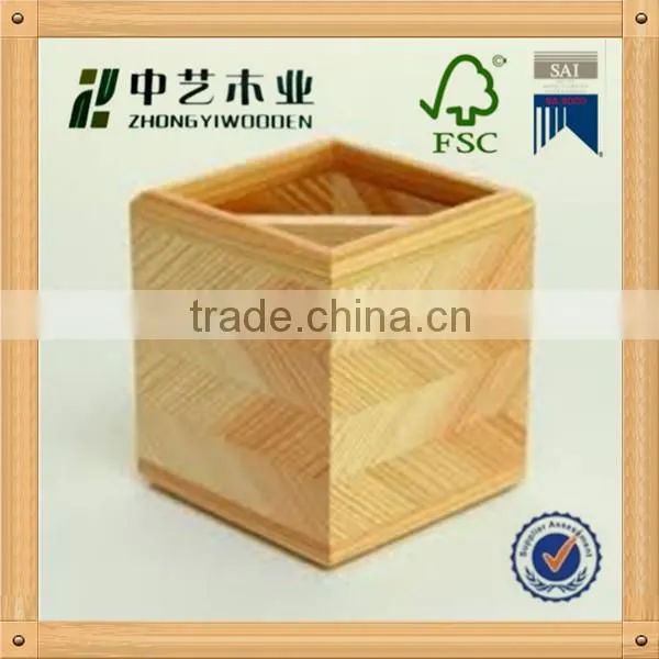 hot selling FSC rectangle magnetic fancy kids wooden pen holder for wholesale