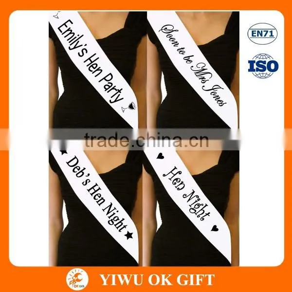 Hen Party Sash,Bachelorette Party supplies,Satin sash