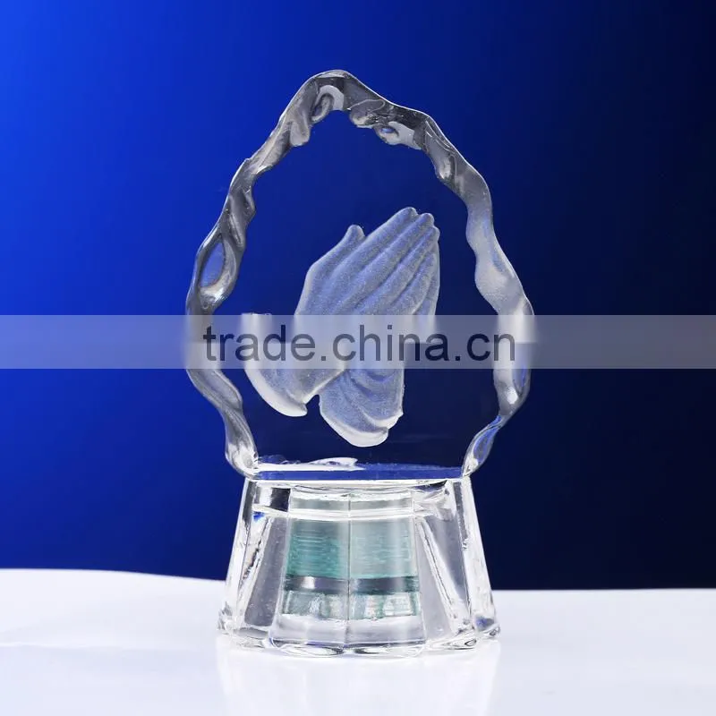 Crystal craft religious glass statue artworks