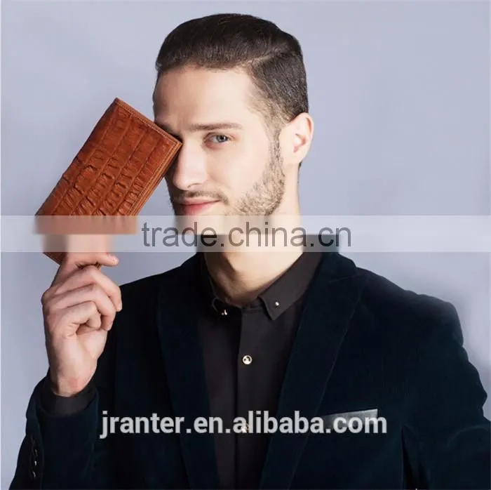 Fashion Custom Crocodile skin Men's Bifold Wallet,Long Wallt Genuine Leather