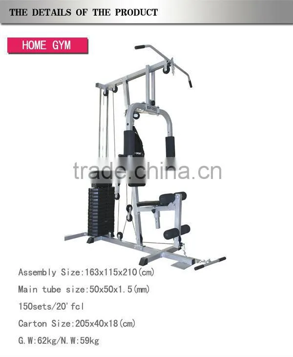 one station home gym with 150LB plastic weight