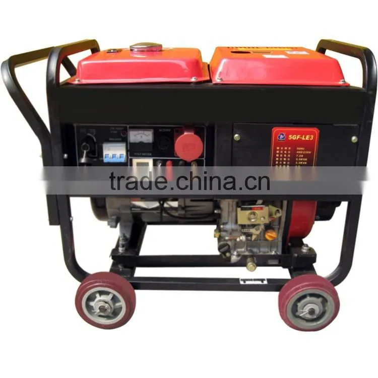 3 phase air cooled portable Diesel Generator 5KVA