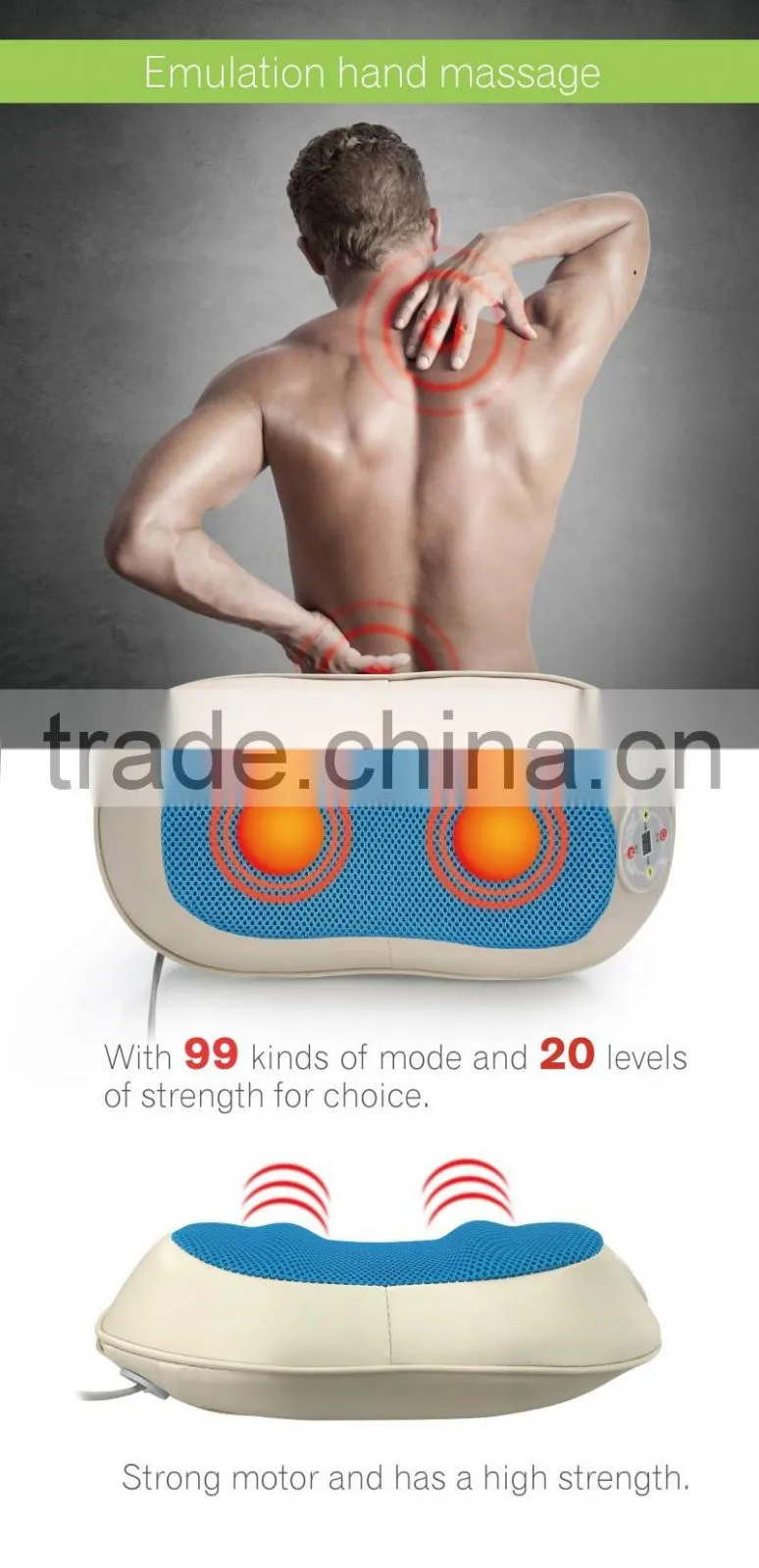 Rechargeable Fashion body massager. Personal Electric massage pillow C37-MP002