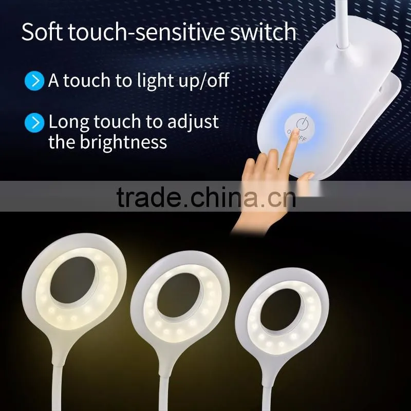 3W LED Table desk Lamp with Clips clamps dimmer switch indoor lamp