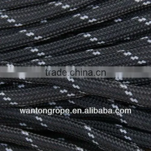 New Black Reflective Tracer Paracord 500 Feet