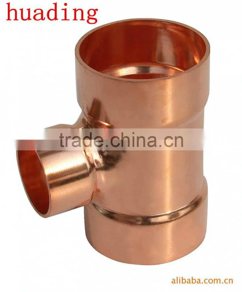 brass and red copper pipe/T type red copper tee,3 way copper joint