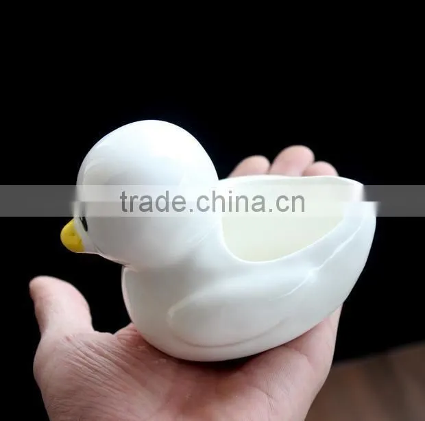 Cute mini duck ceramic pot home desktop decoration bonsai flower pots