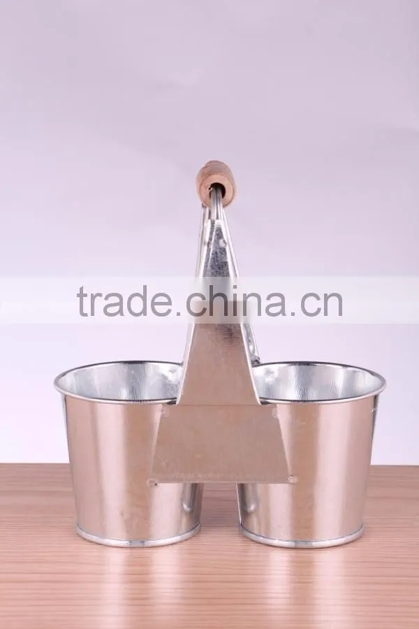 metal zinc double pot for children, home, garden