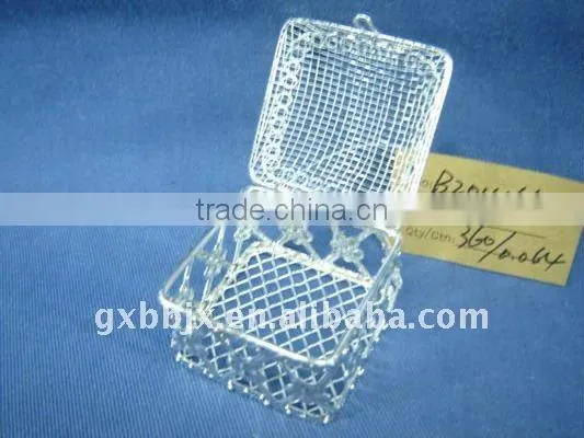 Square silver wire christmas container box