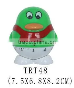 Plastic penguin shape kitchen mechanical timer/sound cooking timer