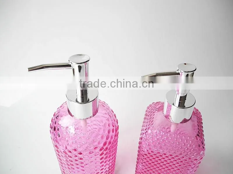 480ml cambered sanitizer bathroom use packaging glass bottle with pump lid