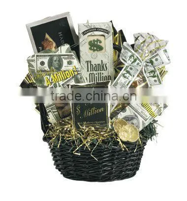 spilt willow with plastic lining gift basket decorations