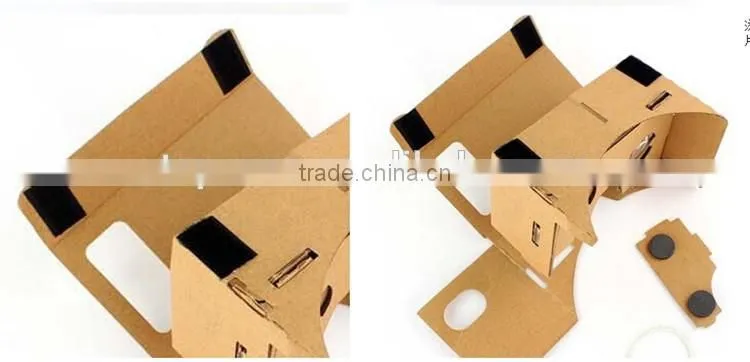 Factory Wholesale 3D VR Box Google Custom Cardboard Glasses 2.0 for Mobile Phone