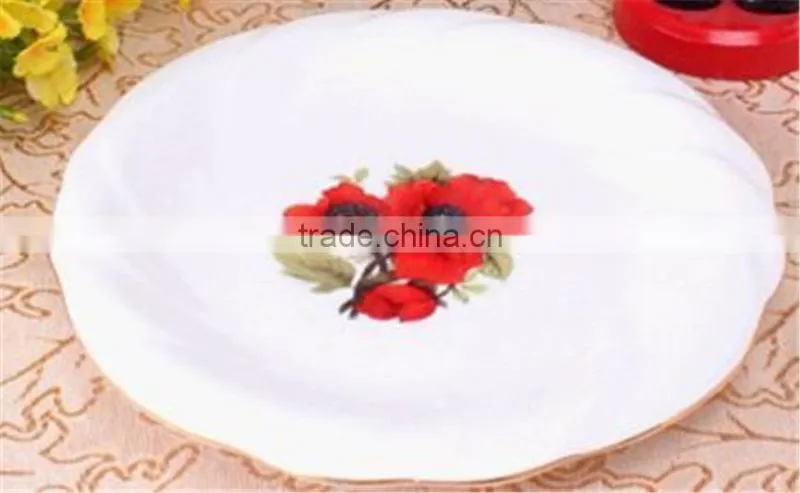 2015 pretty design wholesale ceramic white plate dinnerware set