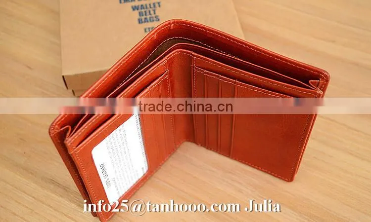 Women short soft leather wallet/vintage travel wallet