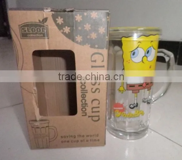 2014 hot sell insulated glass coffee cup without handle