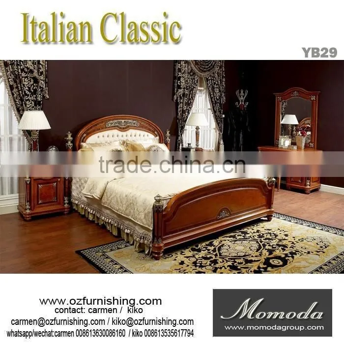YB29 Italian Antique Carved Wooden Bedroom Furniture, Large 6 Doors Design Wardrobe, Luxury Villa Closet