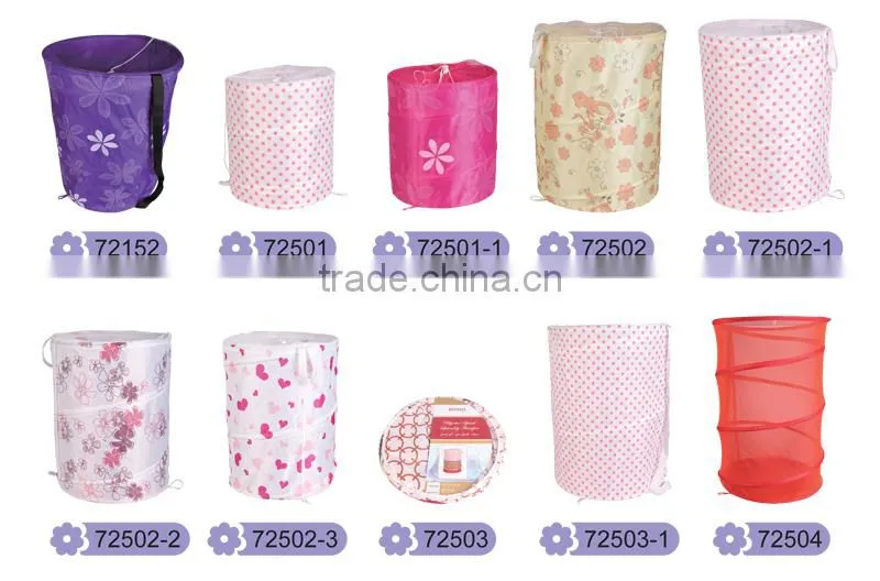Folded and collapsible polyester mesh 190T large laundry basket