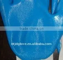 Nitril gloves 13G white nylon light blue nitirle coating gloves . safety gloves