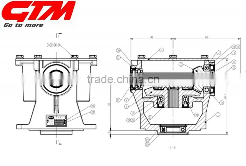 Q235 harvester gearbox for grain unloading