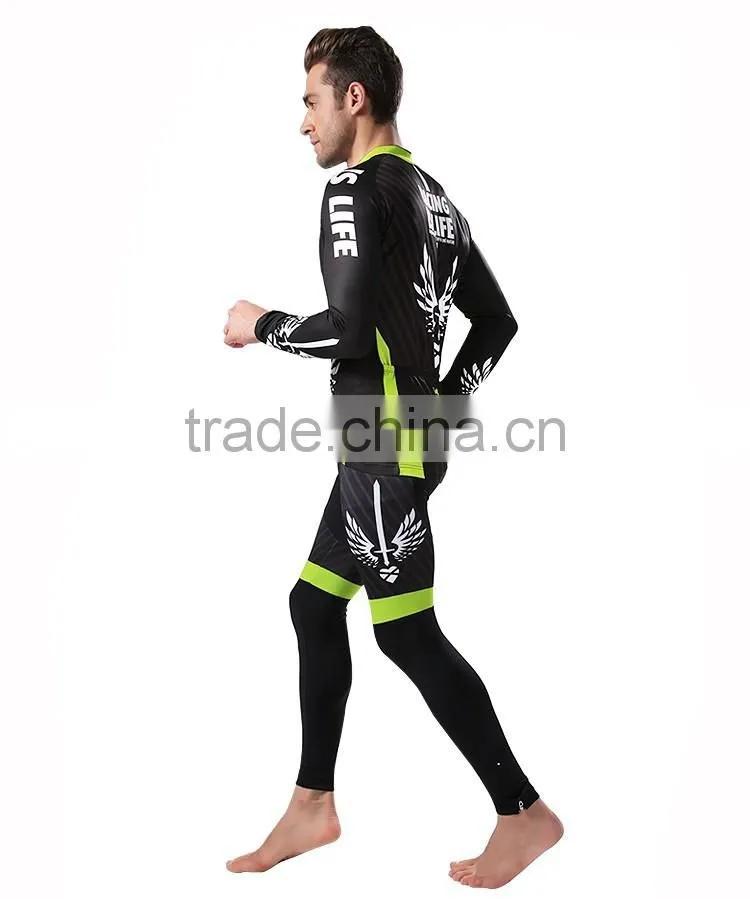 Long sleeve cycling jersey/bicycle clothing/bike cloths set