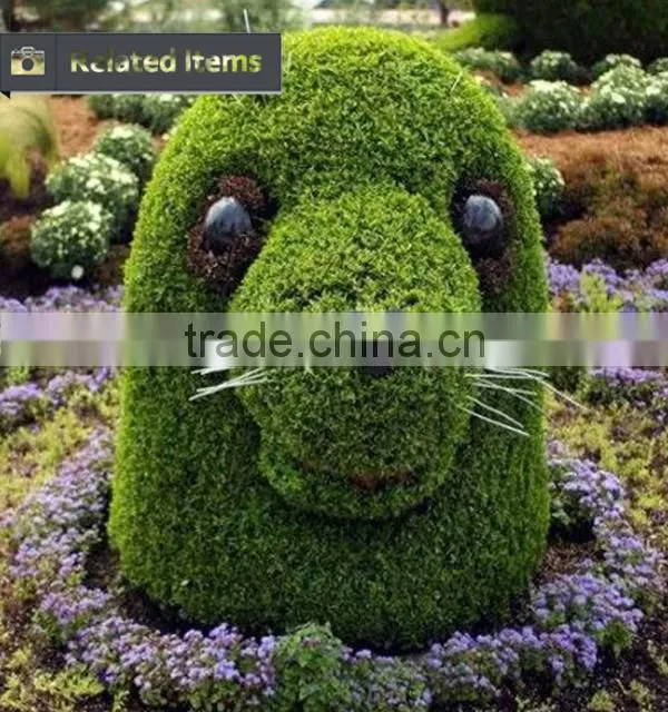 Artificial plastic grass animal topiary landscaping ornament for graden decoration