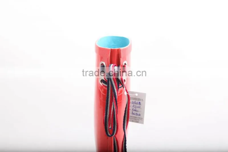 woman high tube rubber rain boots