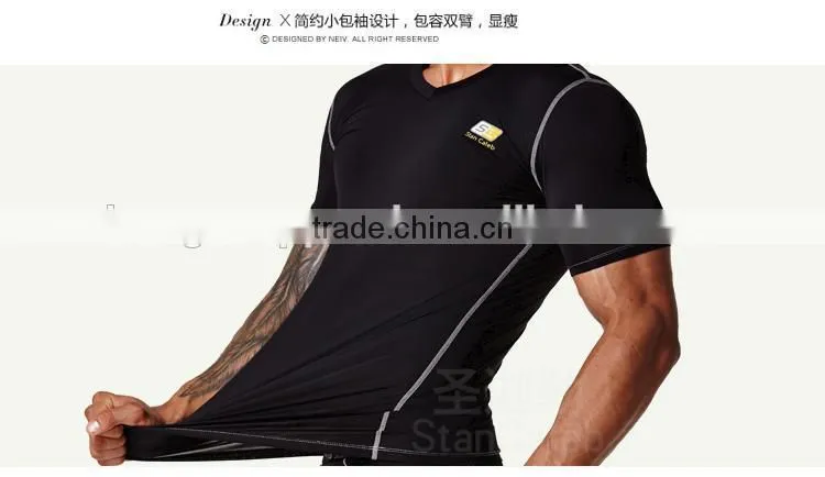 Hongen apparel OEM compression wear/ OEM compression top / customed men's compression shirt