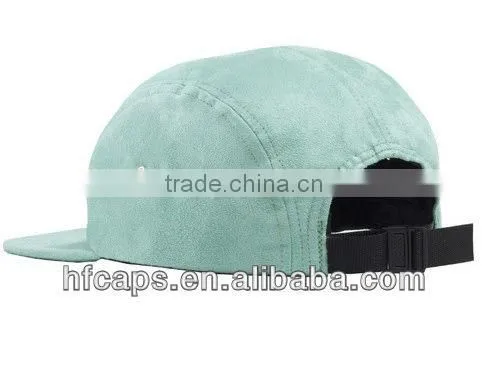 Green flat custom blank suede 5 panel cap