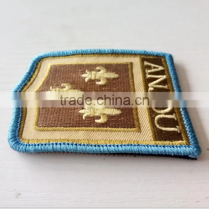2017 cheap personalized custom design iron on embroidery patches for clothing