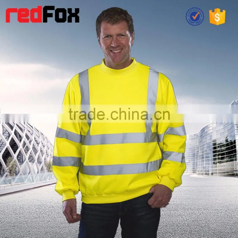 casual comfort safety reflective fleece sweatshirt