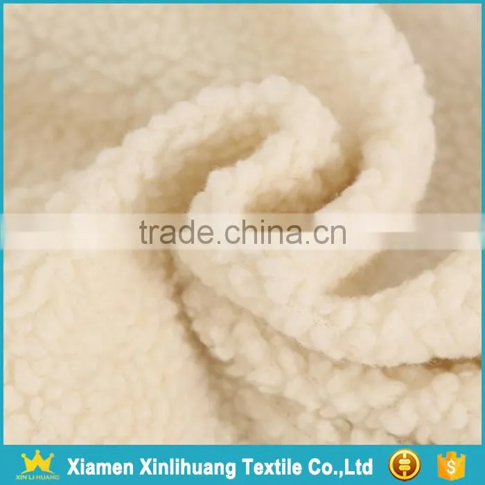 Wholesale Super Soft Knitted Weft 100% Polyester Sherpa Fleece Fabric for Garment / Blanket
