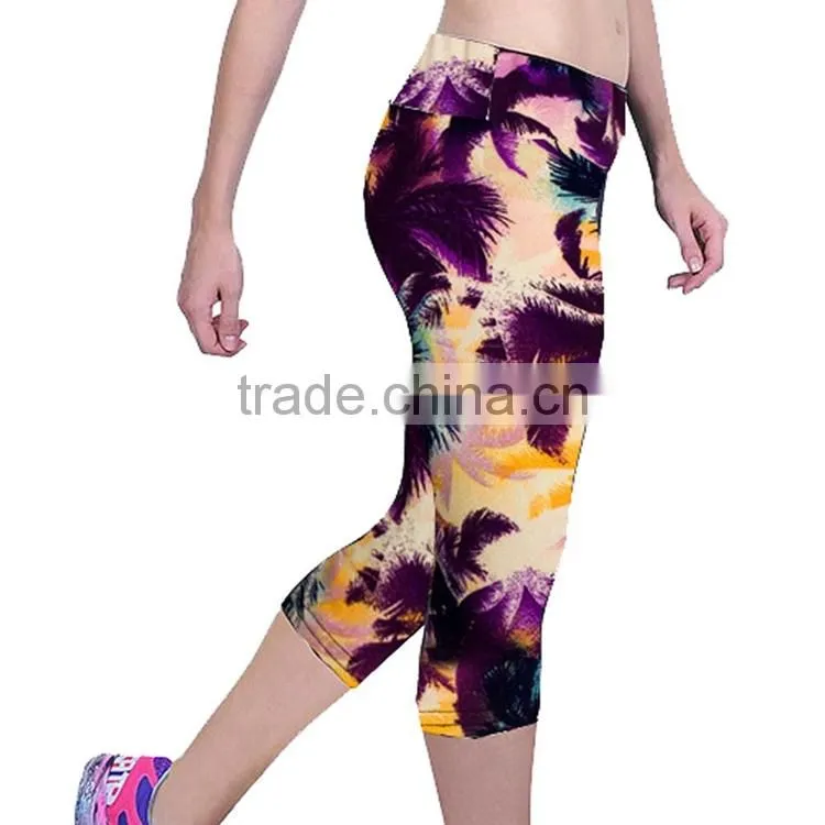Custom Flag Ladies Heat Gear Anti-Bacterial Compression Capri Legging tights