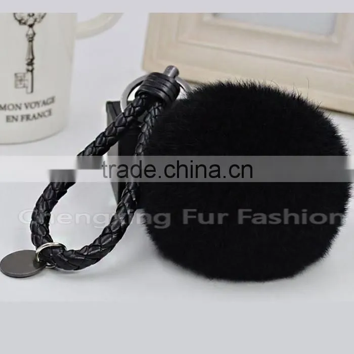 CX-R-24 Keychain Genuine Rex Rabbit Fur Mobile Phone Charm