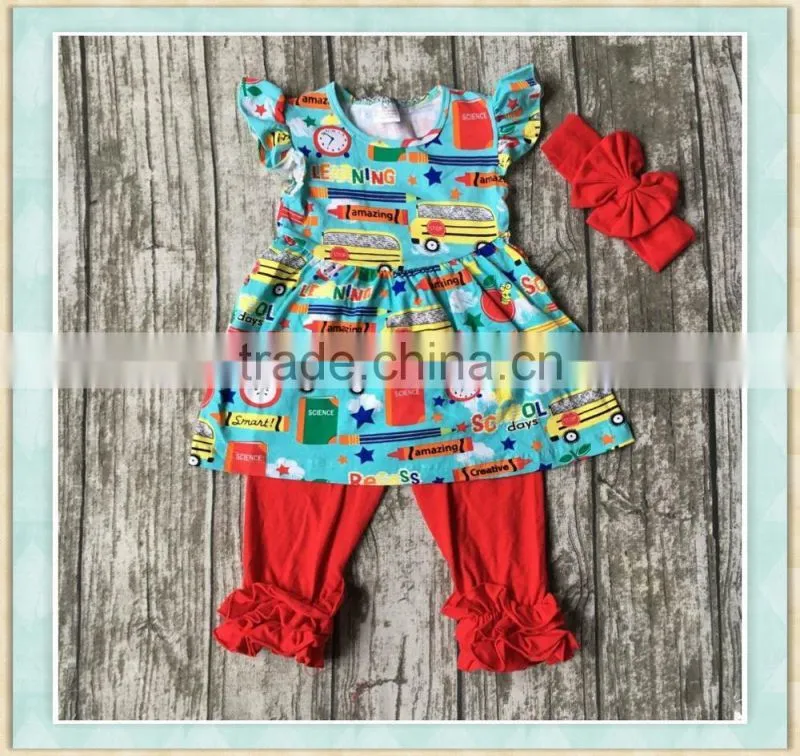 wholesale YIWU manufactures children clothes kids cotton frocks design cartoon girls fancy clothes