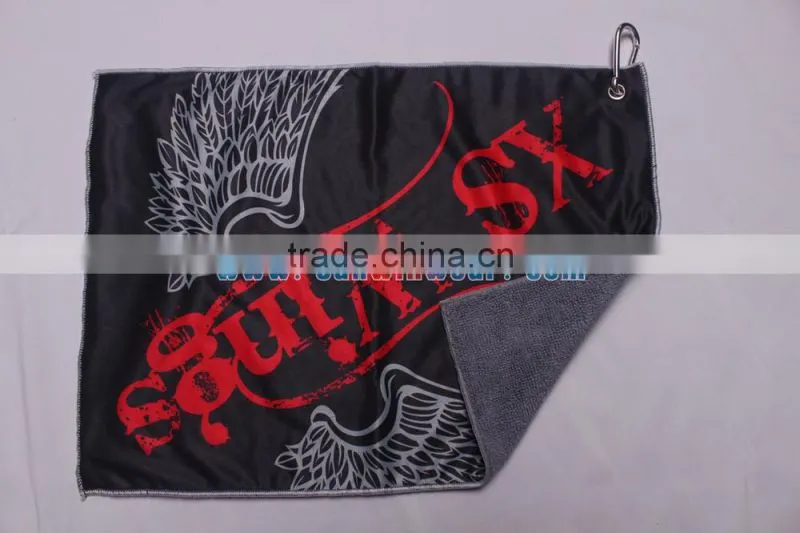 Customized hook solid golf towel