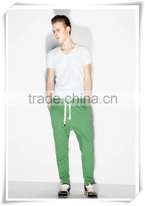 Mens cotton spandex jersey harem pant custom fashion design harem pants