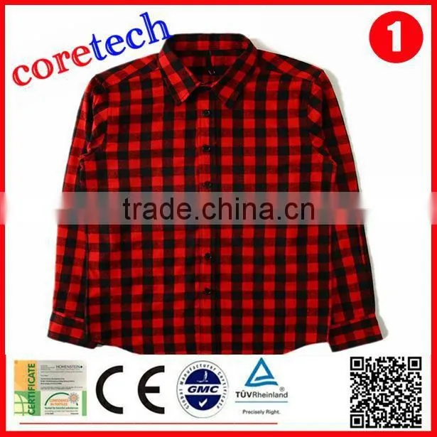 Wholesale cotton black and red check shirt factory