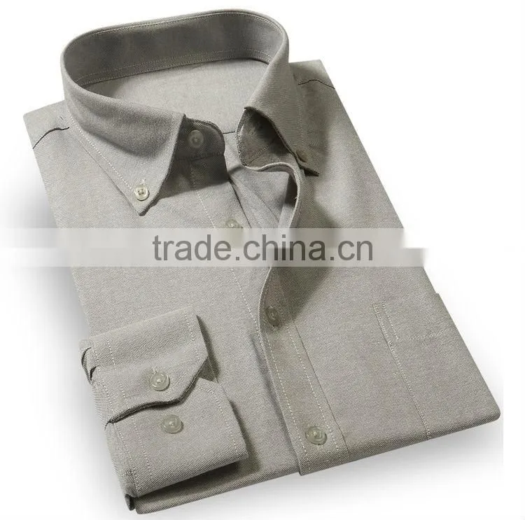 Mens Cotton CVC TC White yellow short sleeve collar Oxford Shirt