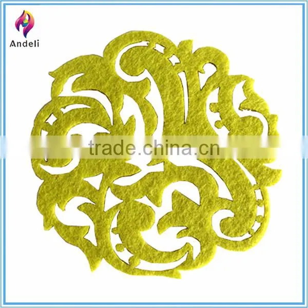 Laser cutting wholesale felt placemats with flower