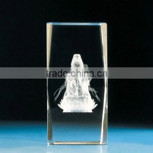 Good K9 crystal 3D laser engraving with religion crystal block