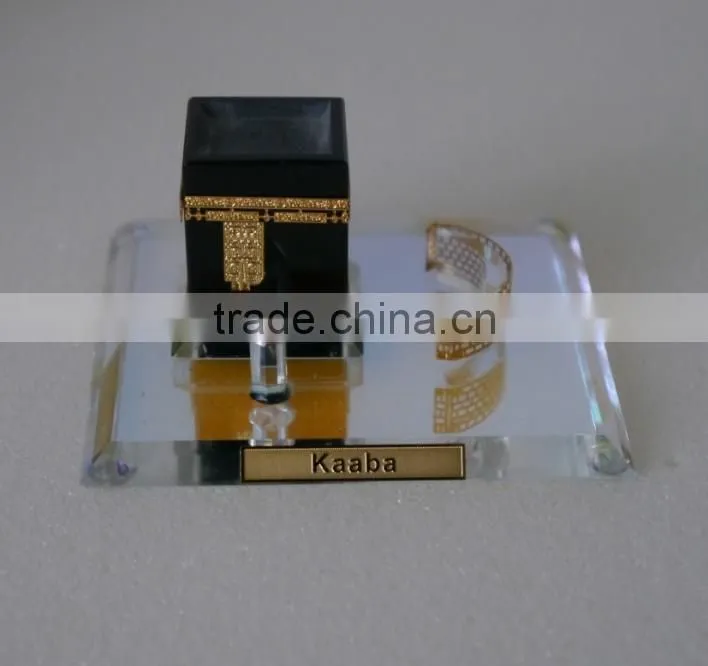 High Quality 24k Gold Plated Crystal Kaaba Model For Islamic Crafts