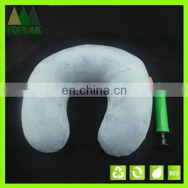 Inflatable U-shape PVC velvet cover inflatable Travel neck pillow