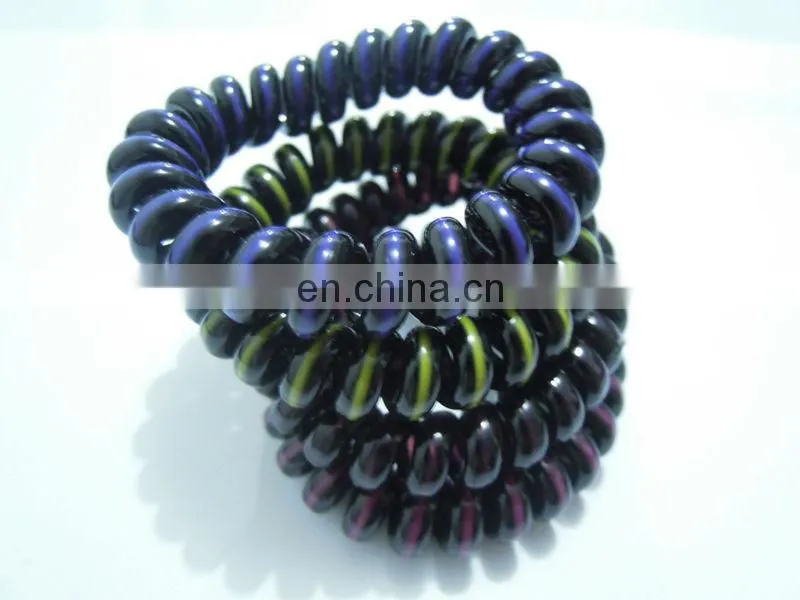 Wholesale Stripe Telephone Wire Hair Tie for Women